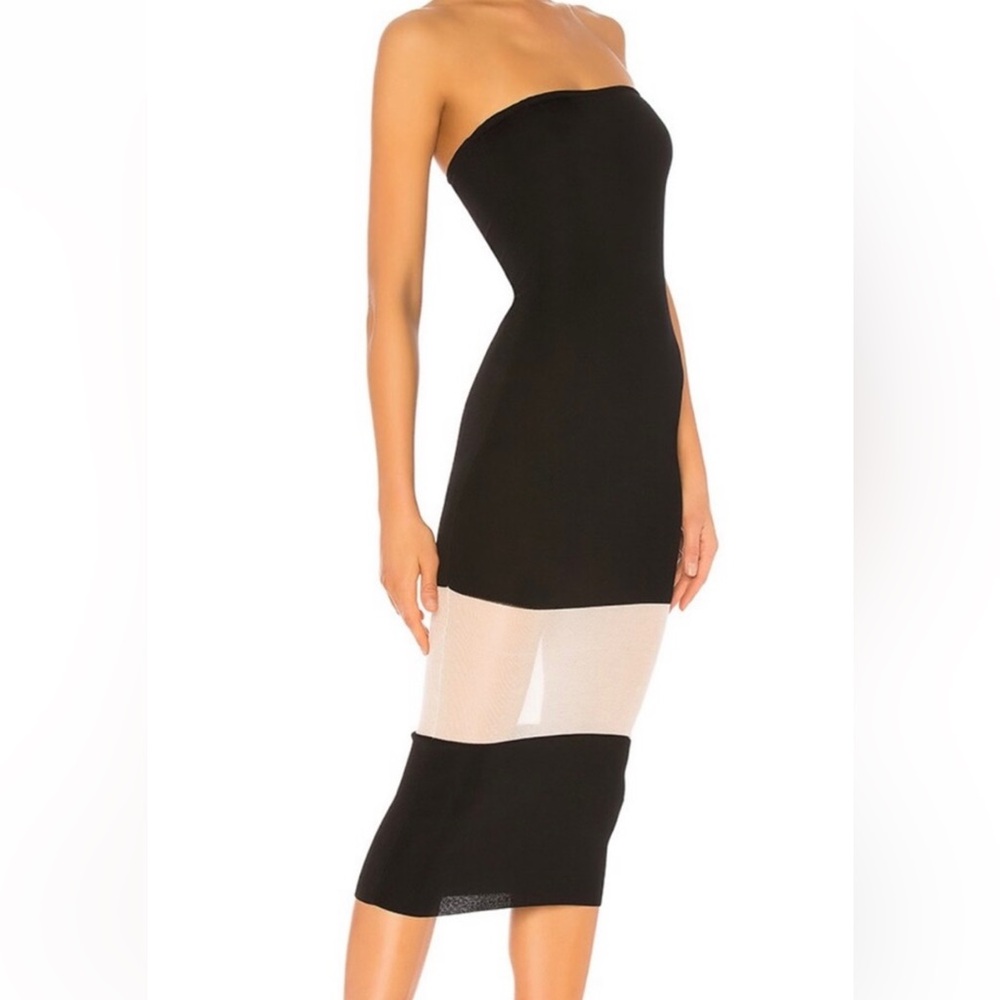 NBD Strapless Black and White Dress